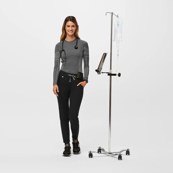 FIGS Salta Seamless Underscrub Long Sleeve Top in Graphite Gray | Size M - Picture 10 of 14